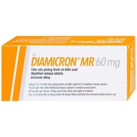 Thuốc Diamicron MR 60mg LES hỗ trợ điều trị tiểu đường type 2 (2 vỉ x 15 viên)
