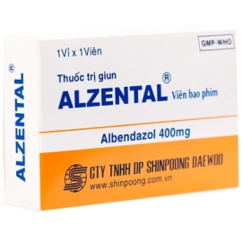 Thuốc Alzental 400mg Shinpoong Daewoo điều trị nhiễm một hoặc nhiều loại ký sinh trùng đường ruột (1 viên)