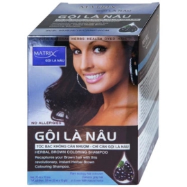 Gội là nâu Matrix làm thay đổi màu tóc, che phủ tóc bạc (10 gói x 30ml)