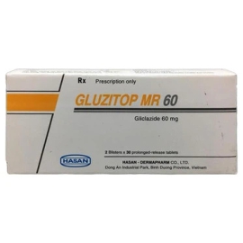 Thuốc Gluzitop MR 60mg Hasan điều trị đái tháo đường tuýp 2 (2 vỉ x 30 viên)