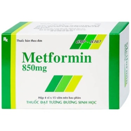 Thuốc Metformin 850mg Tipharco điều trị đái tháo đường type 2 (4 vỉ x 15 viên)