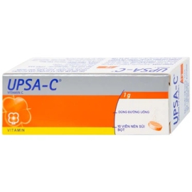 Thuốc sủi UPSA-C 1000mg Upsa SAS hỗ trợ điều trị tình trạng thiếu hụt vitamin C (10 viên)
