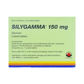 Thuốc Silygamma 150mg Worwag điều trị viêm gan mãn, xơ gan (4 vỉ x 25 viên)