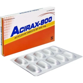 Thuốc Acirax-800 Synmedic điều trị nhiễm virus Herpes simplex, Herpes zoster (1 vỉ x 10 viên)