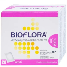 Bột pha hỗn dịch uống Bioflora 100mg Biocodex phòng và điều trị tiêu chảy (Hộp 20 gói)
