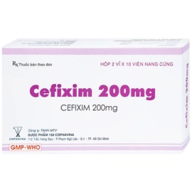 Thuốc Cefixim 200mg Cophavina điều trị viêm tai giữa, nhiễm khuẩn (2 vỉ x 10 viên)