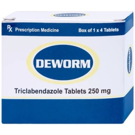 Thuốc Deworm 250mg AtraZeneca điều trị bệnh sán lá gan, lá phổi (4 viên)