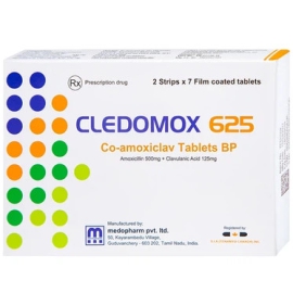 Thuốc Cledomox 625mg Tenamyd điều trị nhiễm khuẩn (2 vỉ x 7 viên)