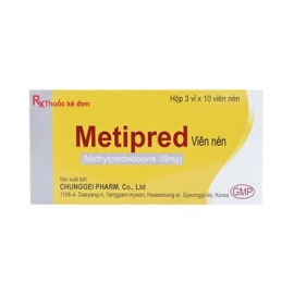Thuốc Metipred 16mg Chung Gei kháng viêm và ức chế miễn dịch (3 vỉ x 10 viên)