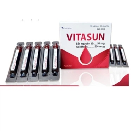 Dung dịch Vitasun Medisun phòng ngừa và điều trị thiếu máu do thiếu sắt (20 ống x 10ml/ống)