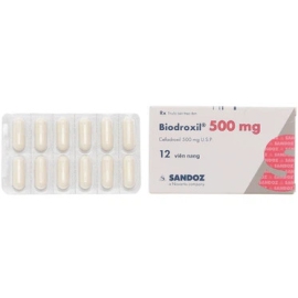 Thuốc Biodroxil 500mg Sandoz hỗ trợ điều trị nhiễm trùng đường hô hấp (12 viên)
