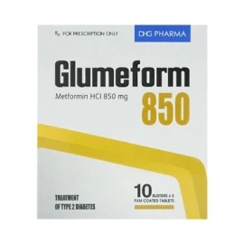 Thuốc Glumeform 850mg DHG hỗ trợ điều trị đái tháo đường tuýp 2 (10 vỉ x 5 viên)