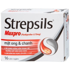 Viên ngậm Strepsils Maxpro Reckitt Benckiser điều trị đau họng (16 viên)