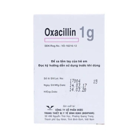 Thuốc tiêm Oxacillin 1g Bidiphar điều trị viêm màng trong tim (1 ống)