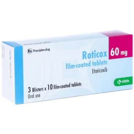 Thuốc Roticox 60mg KRKA giảm triệu chứng bệnh viêm xương khớp (3 vỉ x 10 viên)