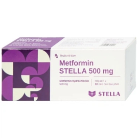 Thuốc Metformin Stella 500mg điều trị tiểu đường type 2 (3 vỉ x 10 viên)