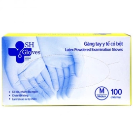 Găng tay cao su y tế có bột SH Glove Size M (100 chiếc)