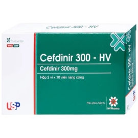 Thuốc Cefdinir 300 - HV US Pharma điều trị viêm phổi, viêm phế quản (2 vỉ x 10 viên