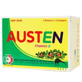 Thuốc Austen Mebiphar điều trị và phòng ngừa thiếu vitamin E (6 vỉ x 10 viên)