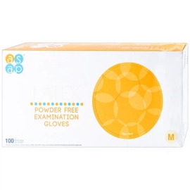 Găng tay cao su y tế không bột Polymer Latex Asap Powder Free Examination Gloves Size M (100 cái)