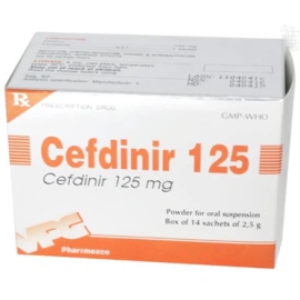 Thuốc Cefdinir 125mg Pharimexco điều trị nhiễm khuẩn nhẹ đến vừa (14 gói)