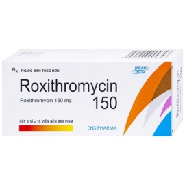 Thuốc Roxithromycin 150 DHG điều trị các bệnh nhiễm khuẩn (3 vỉ x 10 viên)