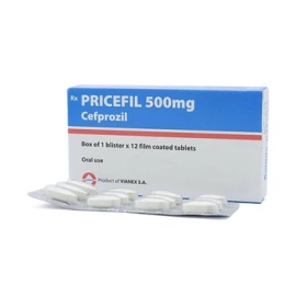 Thuốc Pricefil 500mg Vianex điều trị nhiễm khuẩn đường hô hấp (12 viên)