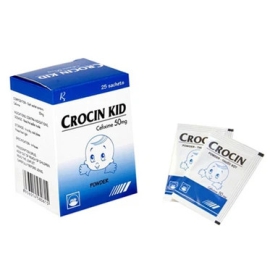 Thuốc Crocin Kid 50mg Pymepharco điều trị viêm phổi, viêm xoang, viêm tai giữa (25 gói)