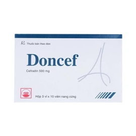 Thuốc Doncef 500mg Pymepharco điều trị các chứng nhiễm khuẩn (3 vỉ x 10 viên)