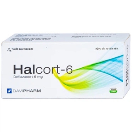 Thuốc Halcort-6 Davipharm điều trị viêm khớp dạng thấp, sốc phản vệ (3 vỉ x 10 viên)