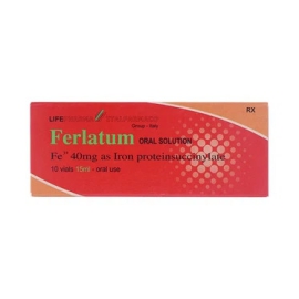 Dung dịch uống Ferlatum Italfarmaco điều trị thiếu máu do thiếu sắt (10 chai x 15ml)