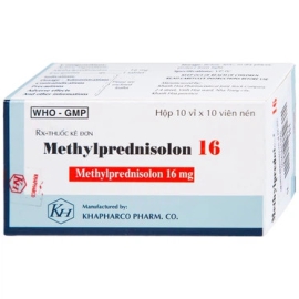 Thuốc Methylprednisolon 16mg Khapharco điều trị viêm khớp dạng thấp (10 vỉ x 10 viên)