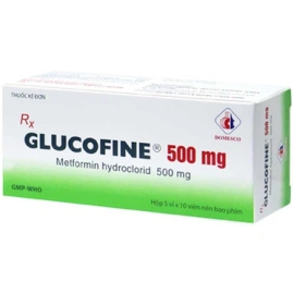 Thuốc Glucofine 500mg Domesco điều trị đái tháo đường type 2 (5 vỉ x 10 viên)