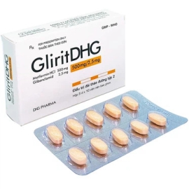 Thuốc Gliritdhg 500Mg/2,5Mg DHG điều trị đái tháo đường týp 2 (3 vỉ x 10 viên)