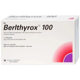 Thuốc Berlthyrox 100 Menarini điều trị nhược giáp, bướu giáp lành (4 vỉ x 25 viên)