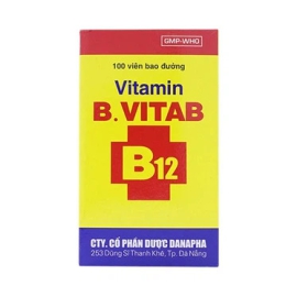 Thuốc Vitamin B.Vitab B12 Danapha điều trị thiếu calci và vitamin B (100 viên)
