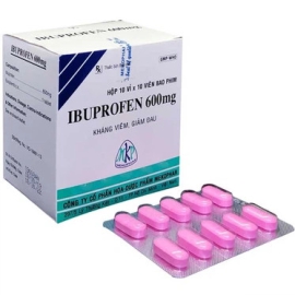 Thuốc Ibuprofen 600mg Mekophar giúp giảm đau, kháng viêm (10 vỉ x 10 viên)