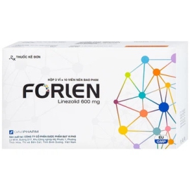 Thuốc Forlen 600mg Đạt Vi Phú điều trị viêm phổi kèm nhiễm trùng huyết (2 vỉ x 10 viên)