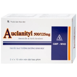 Thuốc Auclanityl 500/125mg Tipharco hỗ trợ điều trị viêm phế quản, viêm phổi (20 viên)