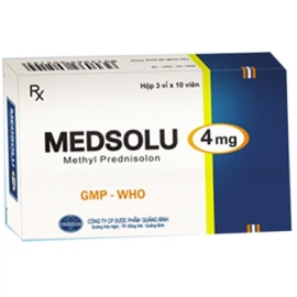 Thuốc Medsolu 4mg Quapharco chống viêm, ức chế miễn dịch của glucocorticoid (30 viên)