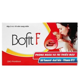 Thuốc Bofit F DHG phòng và điều trị thiếu máu do thiếu sắt ở thai phụ (3 vỉ x 10 viên)