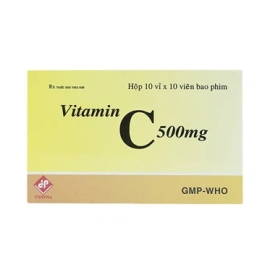 Thuốc Vitamin C 500mg Vidipha viên bao phim điều trị Methemoglobin huyết (10 vỉ x 10 viên)