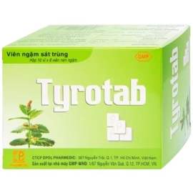 Thuốc ngậm Tyrotab Pharmedic điều trị các bệnh ở miệng, họng (10 vỉ x 8 viên)