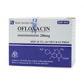 Thuốc Ofloxacin 200mg Mekophar điều trị viêm phế quản nặng, viêm phổi (100 viên)