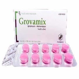  Thương hiệu: Pharbaco Thuốc Grovamix 125mg Pharbaco điều trị nhiễm trùng nha khoa (2 vỉ x 10 viên)