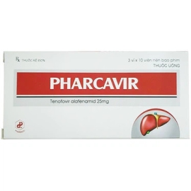 Thuốc Pharcavir 25mg Pharbaco điều trị viêm gan b (3 vỉ x 10 viên)