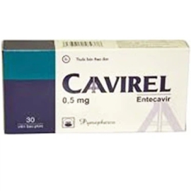 Thuốc Cavirel 0.5mg Pymepharco điều trị nhiễm virus viêm gan B (30 viên)