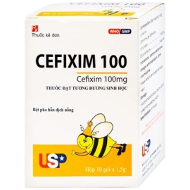 Thuốc Cefixim 100 con ong USP điều trị nhiễm khuẩn (10 gói x 1.5g)