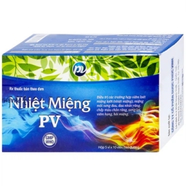 Thuốc Nhiệt Miệng PV điều trị viêm loét miệng, lưỡi (5 vỉ x 10 viên)