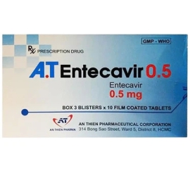 Thuốc A.T Entecavir 0.5mg An Thiên điều trị viêm gan B mạn tính (30 viên)
